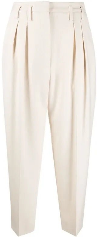 Pleated Cropped Trousers