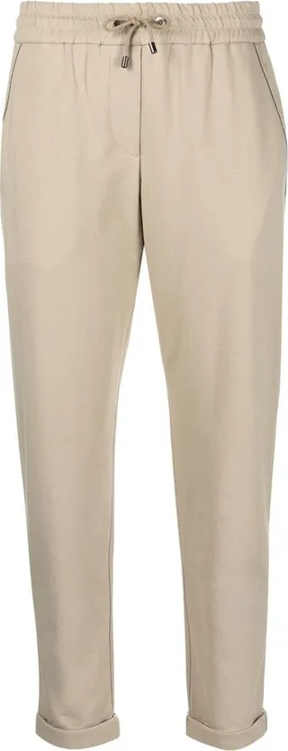 Cropped Drawstring Track Pants