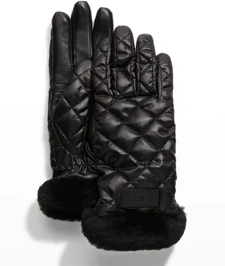 Quilted Performance Leather Gloves