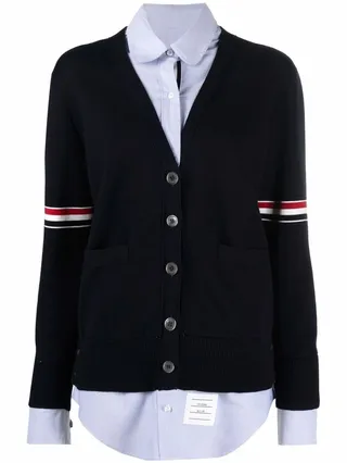 RWB-armbands V-neck cardigan