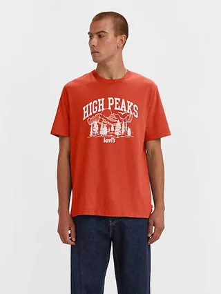 Levi's Relaxed Fit Short Sleeve T-Shirt (Big) - Men's - Tangerine Tango