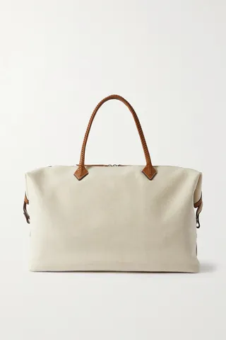 Métier - Perriand Weekend Leather-trimmed Linen-canvas Tote - Neutrals
