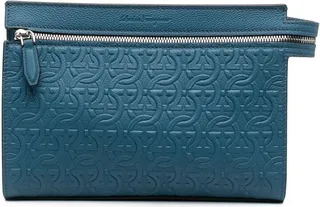 Gancini-print clutch bag