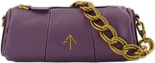 Manu Atelier Mini Cylinder Logo Plaque Shoulder Bag
