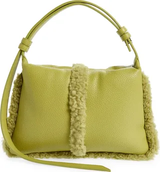 Mini Puffin Convertible Faux Leather & Faux Shearling Handbag