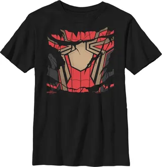 Boy's Marvel Spider-Man: No Way Home Ripped Iron Suit T-Shirt - Black - Large
