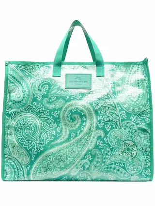 Paisley-Print Tote Bag