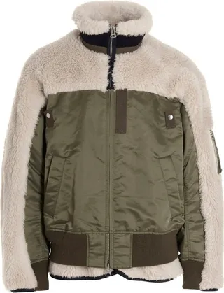 Sacai High Neck Panelled Bomber Jacket