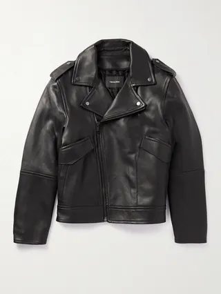 Padded Leather Biker Jacket