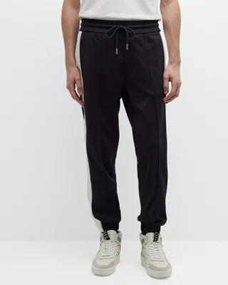 Men's Side-Stripe Pintuck Track Pants