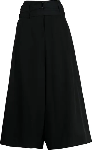 Wide-Leg Cropped Trousers