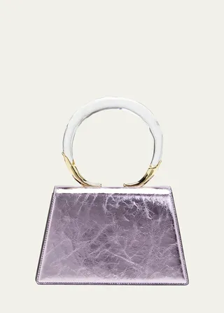 Lucite Quad Metallic Leather Handbag