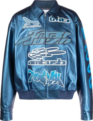 Patch-Detail Bomber Jacket