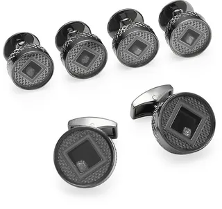 Six-Piece Cube Shirt Studs and Cufflinks Set