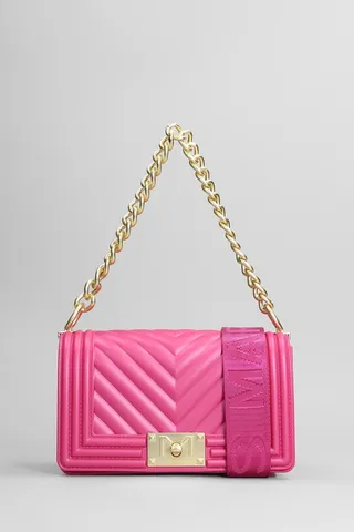 Flat S Shoulder Bag In Rose-pink Pvc