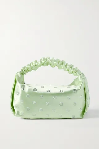 Alexander Wang - Mini Crystal-embellished Satin Tote - Green