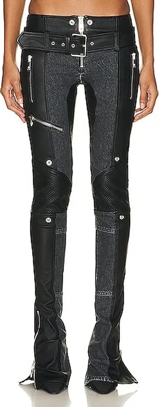VERSACE Leather Pant in Black