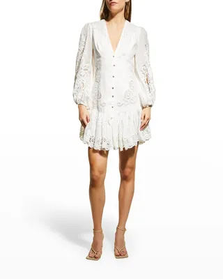 Mae Fit-&-Flare Mini Lace Dress