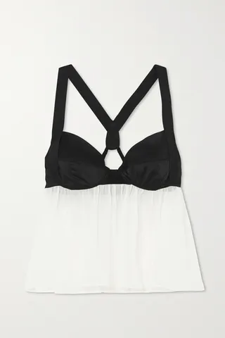 Kiki de Montparnasse - Two-one Silk-blend Satin And Chiffon Camisole - White