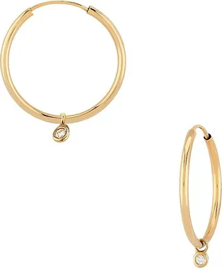 14K Yellow Gold & 0.06 TCW Diamond Hoops