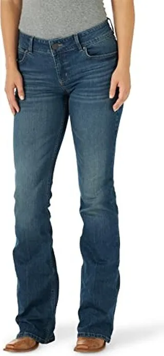 Wrangler Women's Western Mid Rise Stretch Boot Cut Jean