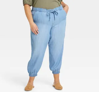 Women's Plus Size Mid-Rise Jogger Pants - Knox Rose™ Light Blue 4X