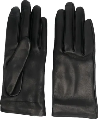 Logo-Plaque Leather Gloves