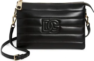 Medium Tris Quilted Calfskin Crossbody Bag