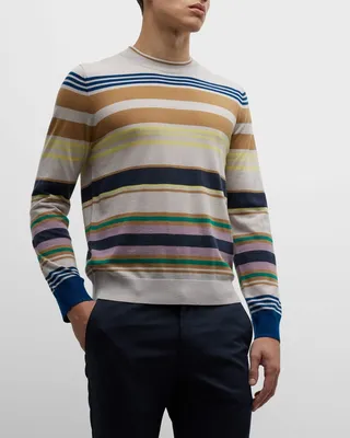 Men's Multi-Stripe Wool Sweater
