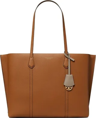 Leather Logo-Print Tote Bag