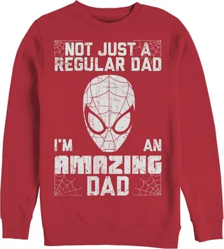 Men's Marvel Spider-Man Not Just a Regular Dad I'm an Amazing Dad Sweatshirt - Red - X Large