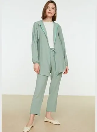 Mint Hoodie, Zippered Aerobin, Cardigan-Pants Weave Suit TCTSS22US0026