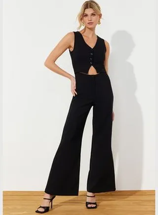 Black Woven Jumpsuit TWOSS24TU00005