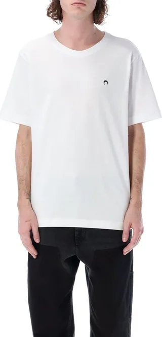 Marine Serre Logo-Embroidered Crewneck T-Shirt