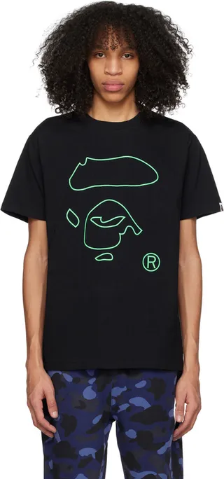 BAPE Black Line Ape Face T-Shirt