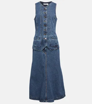 Denim midi dress