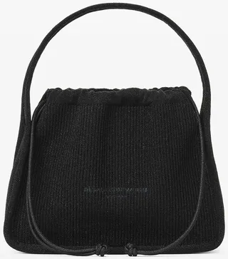 Alexander Wang Women's Ryan Small Bag In Metallic Rib Knit Black