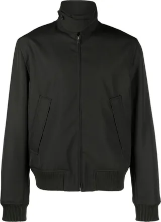 Green Twill Bomber Jacket