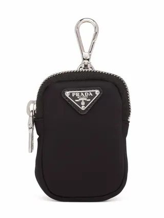 Logo-Plaque Zip-Fastening Pouch