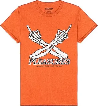 Pleasures Don't Care T-shirt in Orange