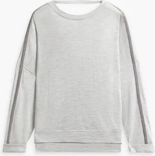 Bead-embellished cashmere and silk-blend top