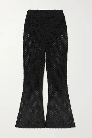 Zimmermann - Wonderland Crochet-knit Straight-leg Pants - Black