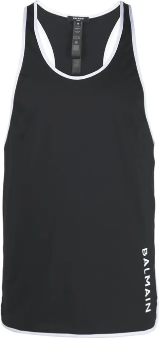 Balmain Logo-Printed Scoopneck Sleeveless Shirt