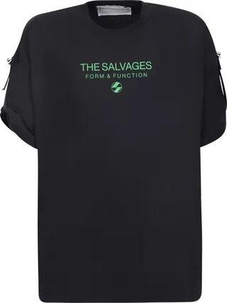 Roundneck. Short raglan sleeves. Drop shoulder. Logo print to the front. Contrasting logo. Ring detail on the shoulders. Straight hem. Color: black Material: 100% CottonComposition: 100% Cotton