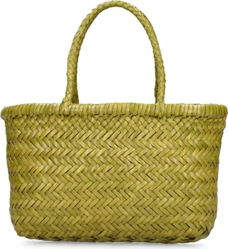 Mini Flat Gora leather basket bag