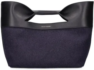 The Bow small denim & leather tote