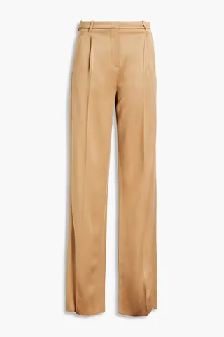 Satin-crepe wide-leg pants
