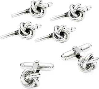 3-Pair Sterling Silver Knot Cufflink