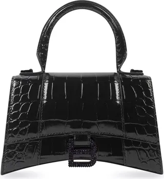 Hourglass Xs Handbag Crocodile Embossed With Rhinestones