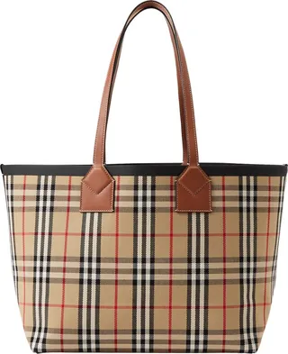 Medium Heritage Check Canvas Tote